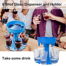 6-Way Plastic Shot Glass Dispenser with Holder Stand (1 Pc)