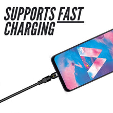 3 in 1 Magnetic USB Charging Cable | USB-c Android and Lightning with Extra Protecting Nylon| Strong Magnetic Cable with Full Rotation Support Fast Charging