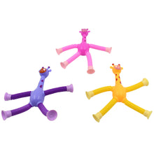 LED Telescopic Suction Cup Giraffe Toy,  Tubes Fidget Toys, Shape Changing Telescopic Sensory Tubes Fidget Tubes Sensory Toys Suction Toy, Funny Gift (3 Pcs Set)
