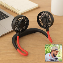 Hand Free Personal Fan - Portable USB Battery Rechargeable With Battery Comaprtment Mini Fan - Headphone Design Wearable Neckband Fan Necklance Fan Cooler Fan for Home, Sport, Camping, Beach, Travel, Office (Battery Not Included)